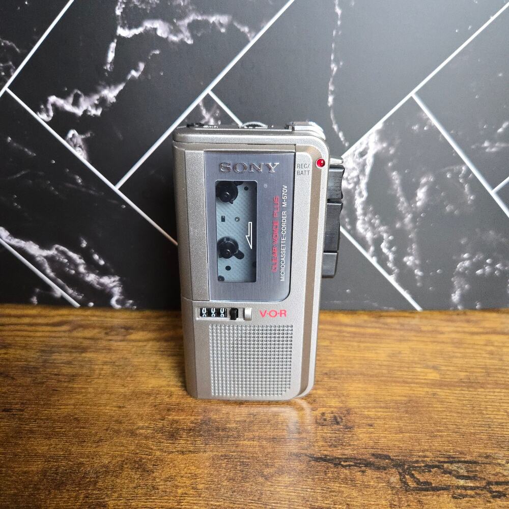 Sony M-570V Microcassette Recorder VOR Clear Voice Plus Tested Working READ